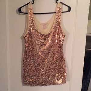 Gold sequin tank